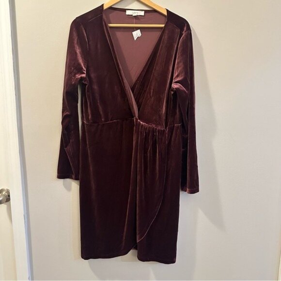 Loft Women's Velvet Knot Wrap Dress Size XL Color: Plum Preserve $89.50 - Picture 3 of 13